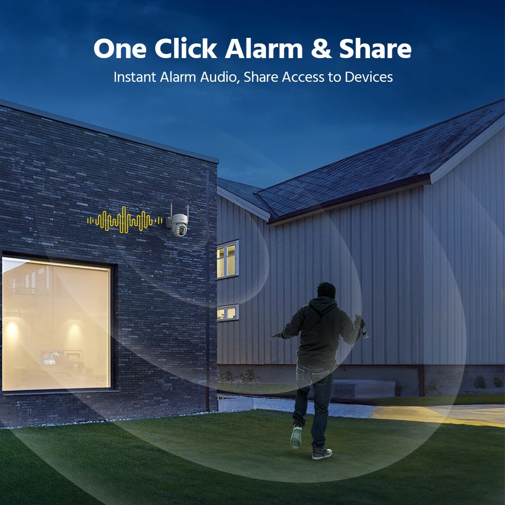 ANNKE 4MP Solar Wireless Security Camera Outdoor WiFi 6 Camera PIR Human Detection Full-Color Night Vision Pan/Tilt 270° Two-Way Talk IP65 Waterproof