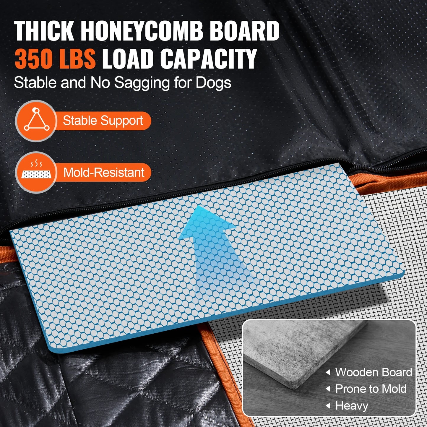 SucceBuy Dog Car Seat Back Extender With Mesh Vent Pocket