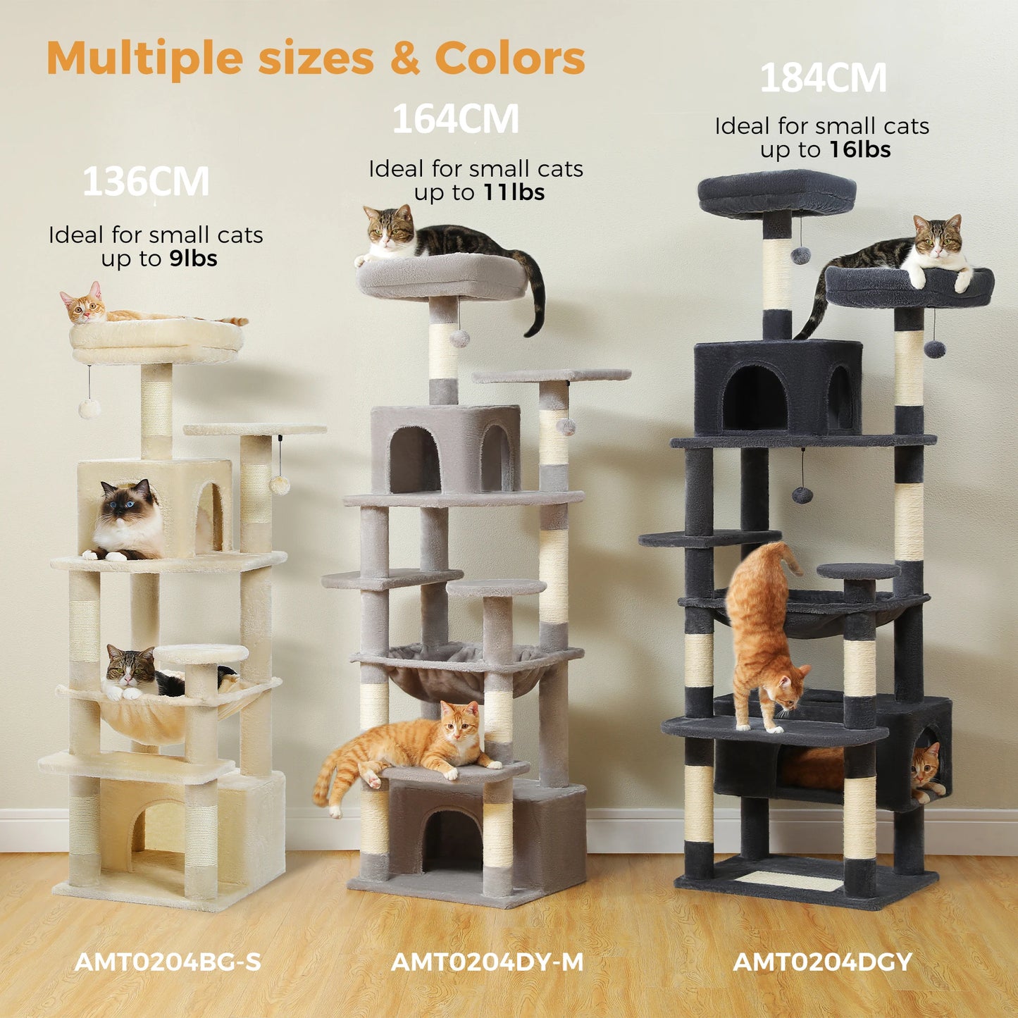 PAWZ Road Large Cat Tree With Scratching Posts And Hammock