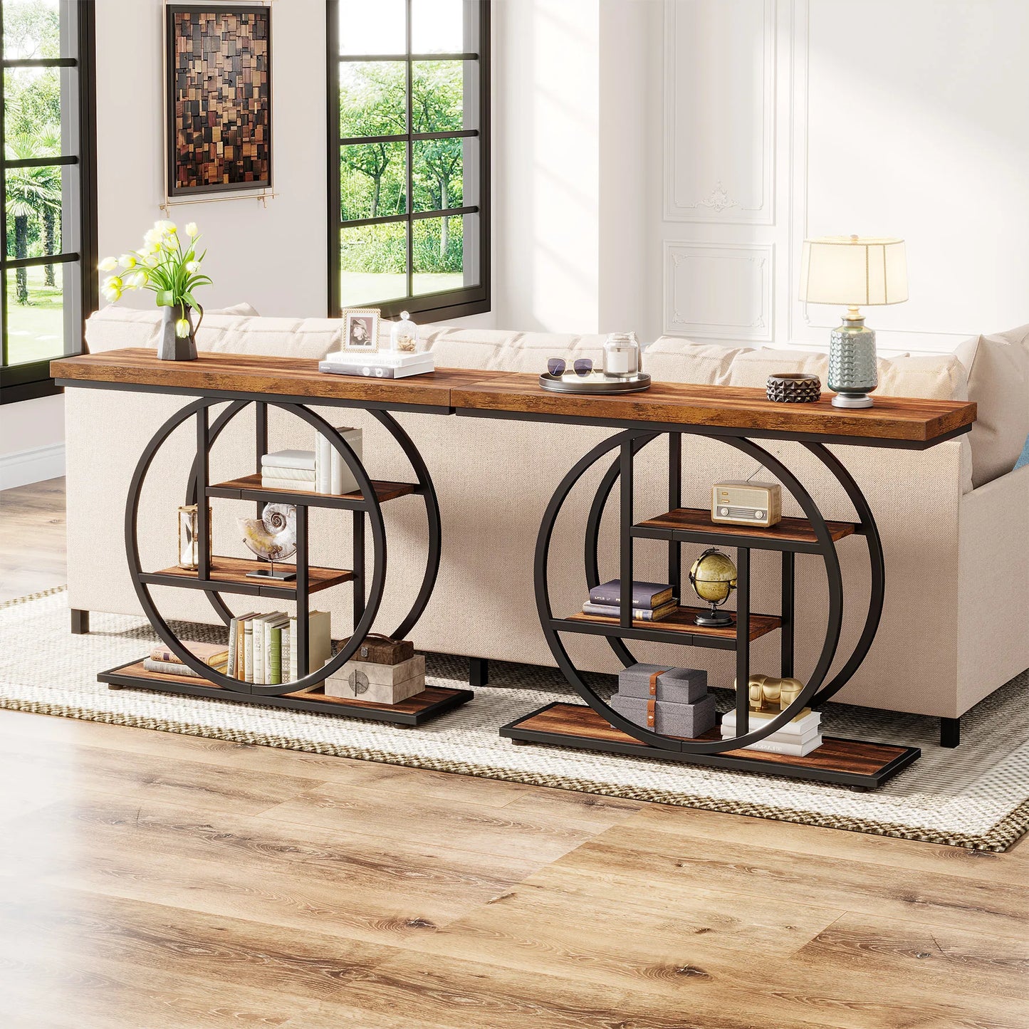 Tribesigns 4 Tier Metal Console Table Entryway Living Room Storage