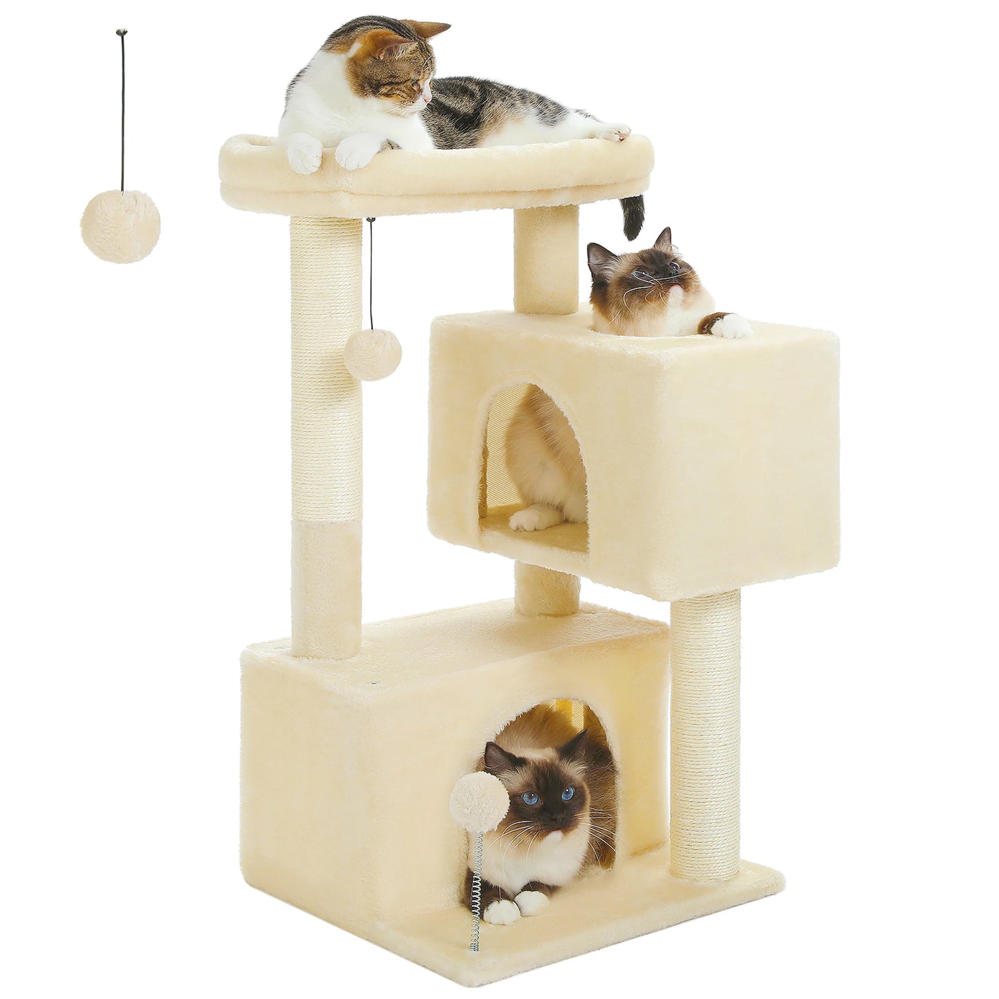 PAWZ Road Three Tier Cat Tree Tower With Sisal Posts