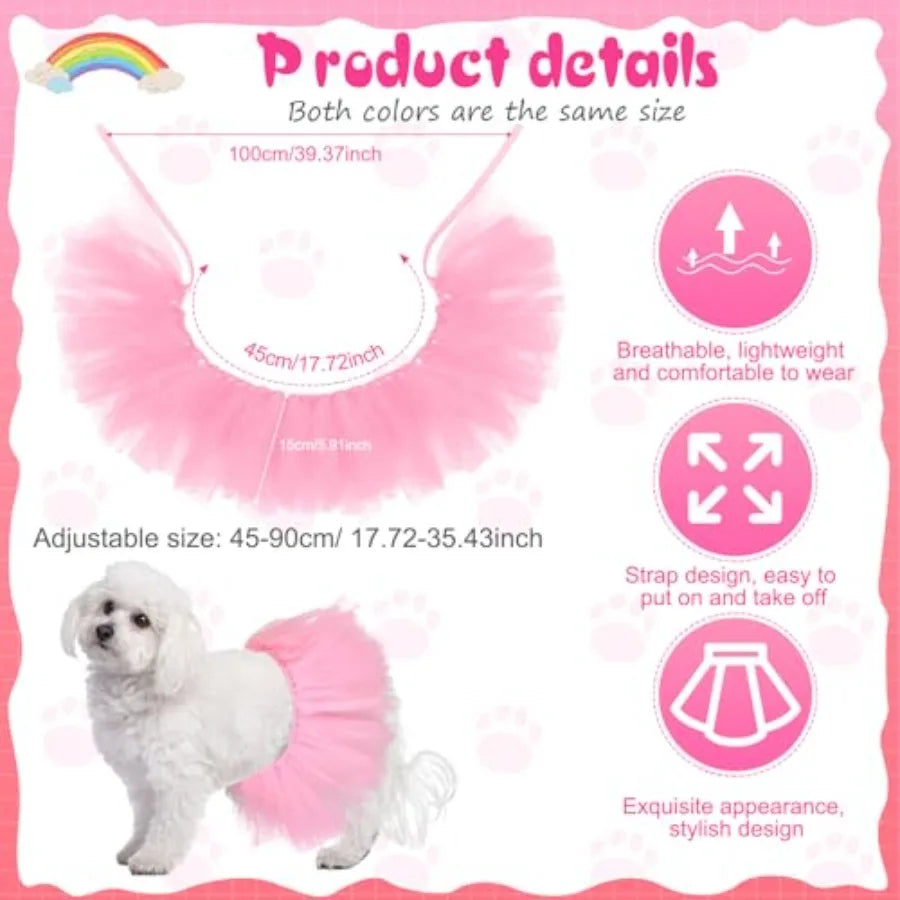 Tulle Dog Tutu Ballerina Costume Skirt for Puppies and Pets