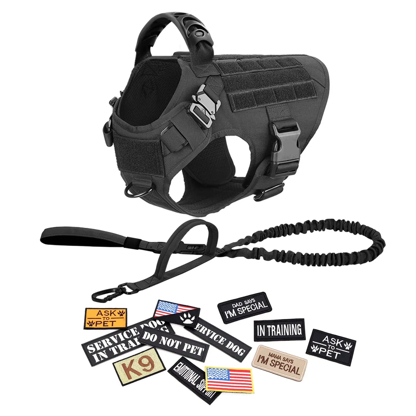 Tactical Nylon Dog Harness Vest With Quick Release Buckle
