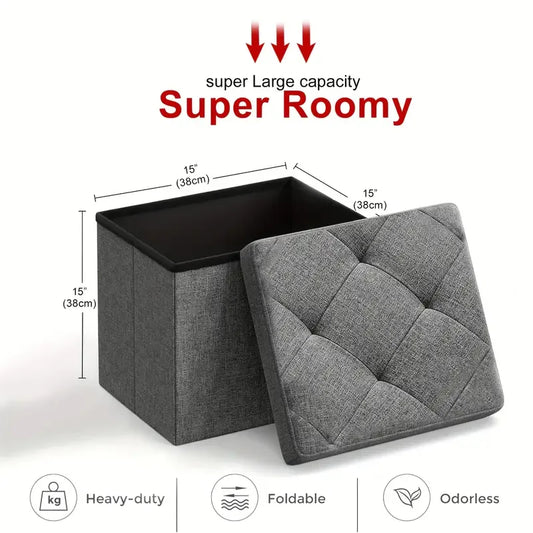 [Multi-Purpose Ottoman Bench] Heavy-Duty Multi-Purpose Folding Storage Ottoman Bench With Seat | Indoor/Outdoor, Space-Saving