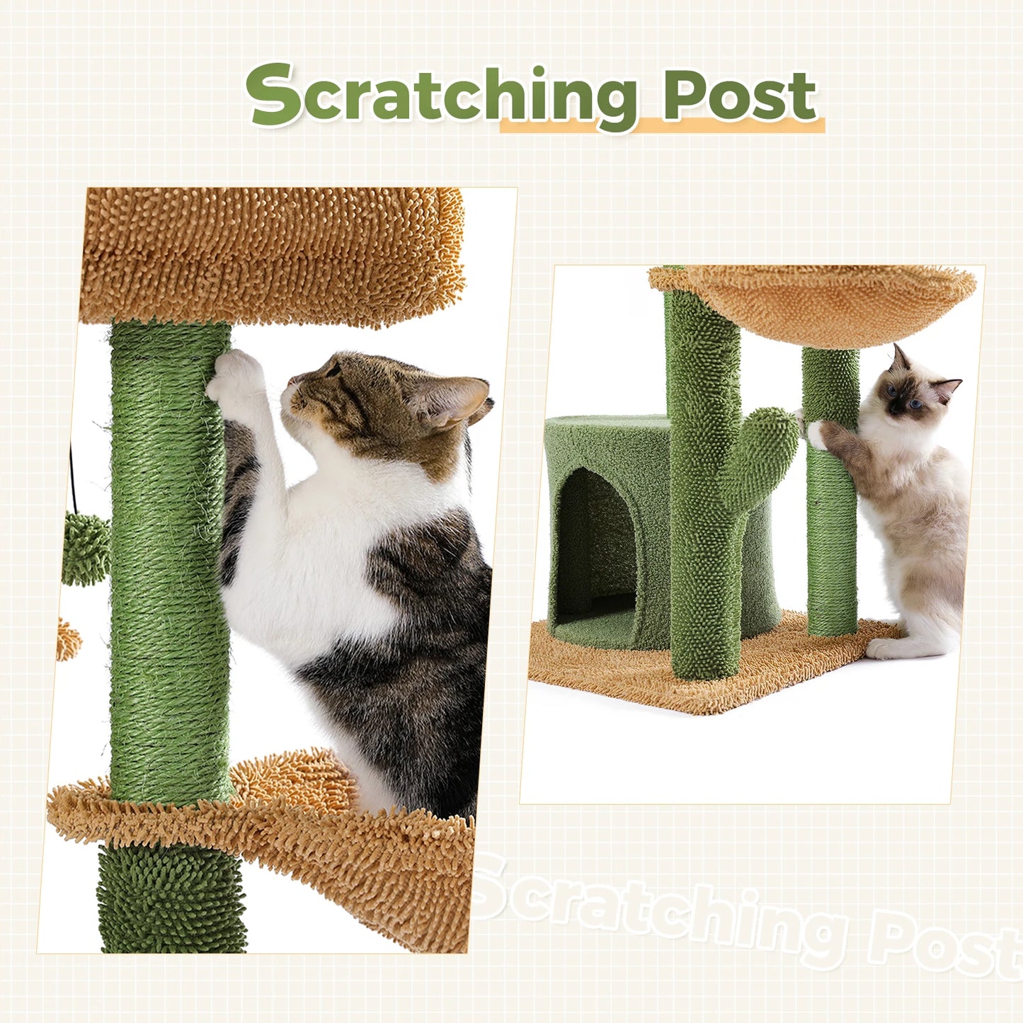 Pawz Road Three Tier Cactus Cat Tree With Scratching Post
