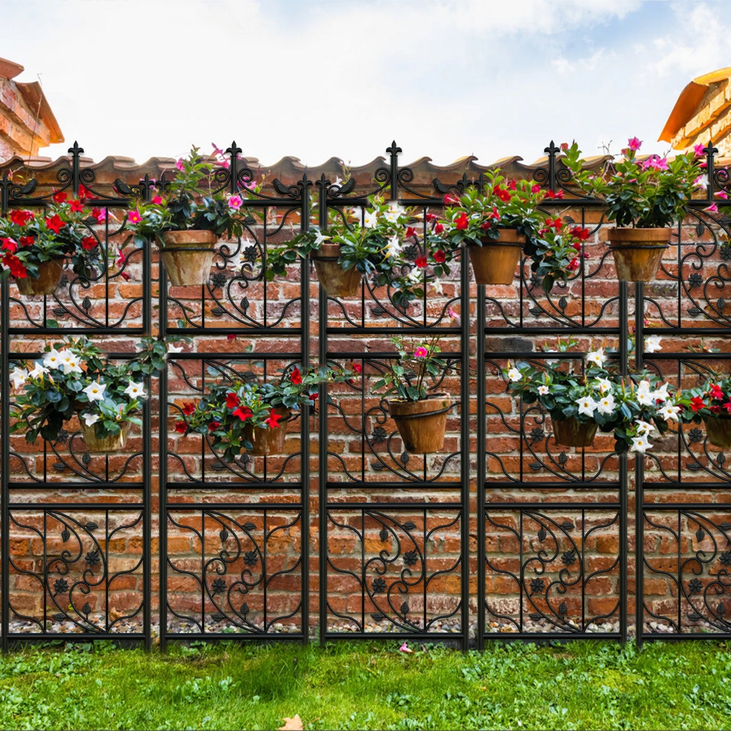Garden Trellis Metal Fence Panel For Climbing Plants And Flowers