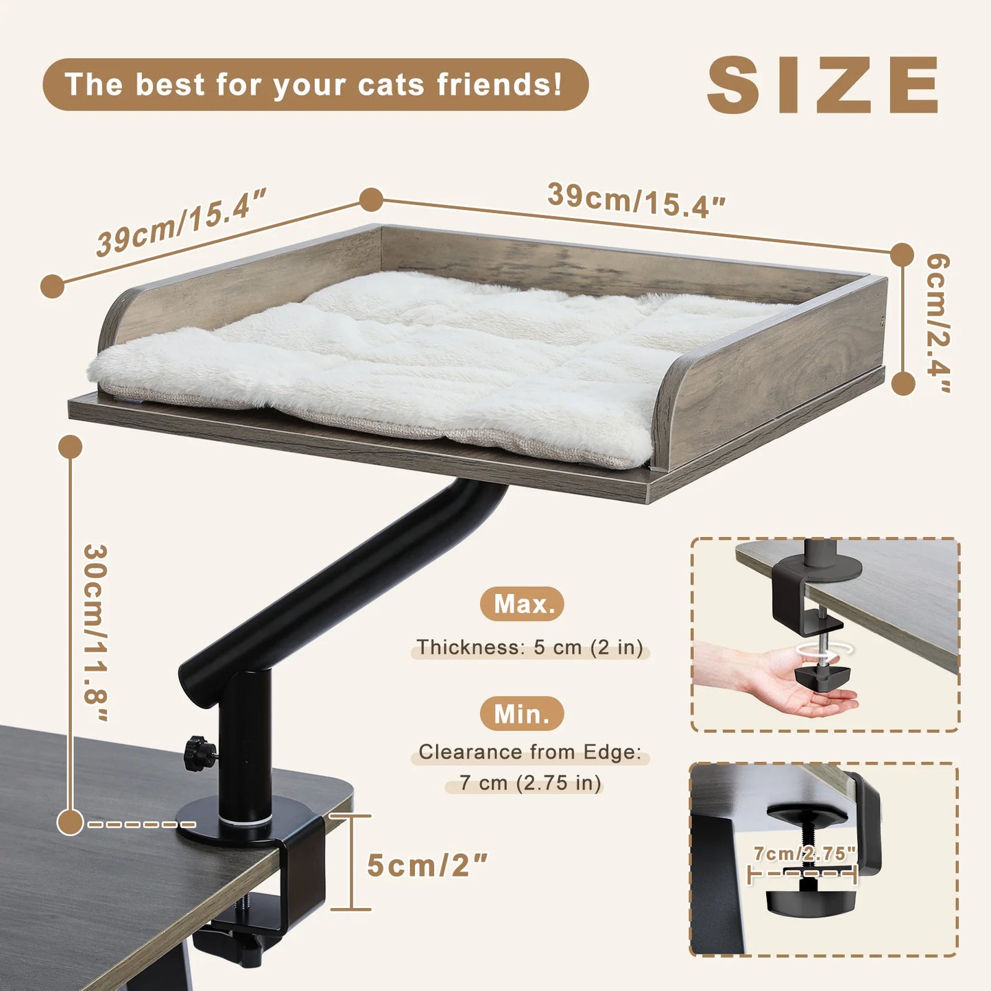 PAWZ Road Cat Desk Bed 360 Rotatable Stand For Cats