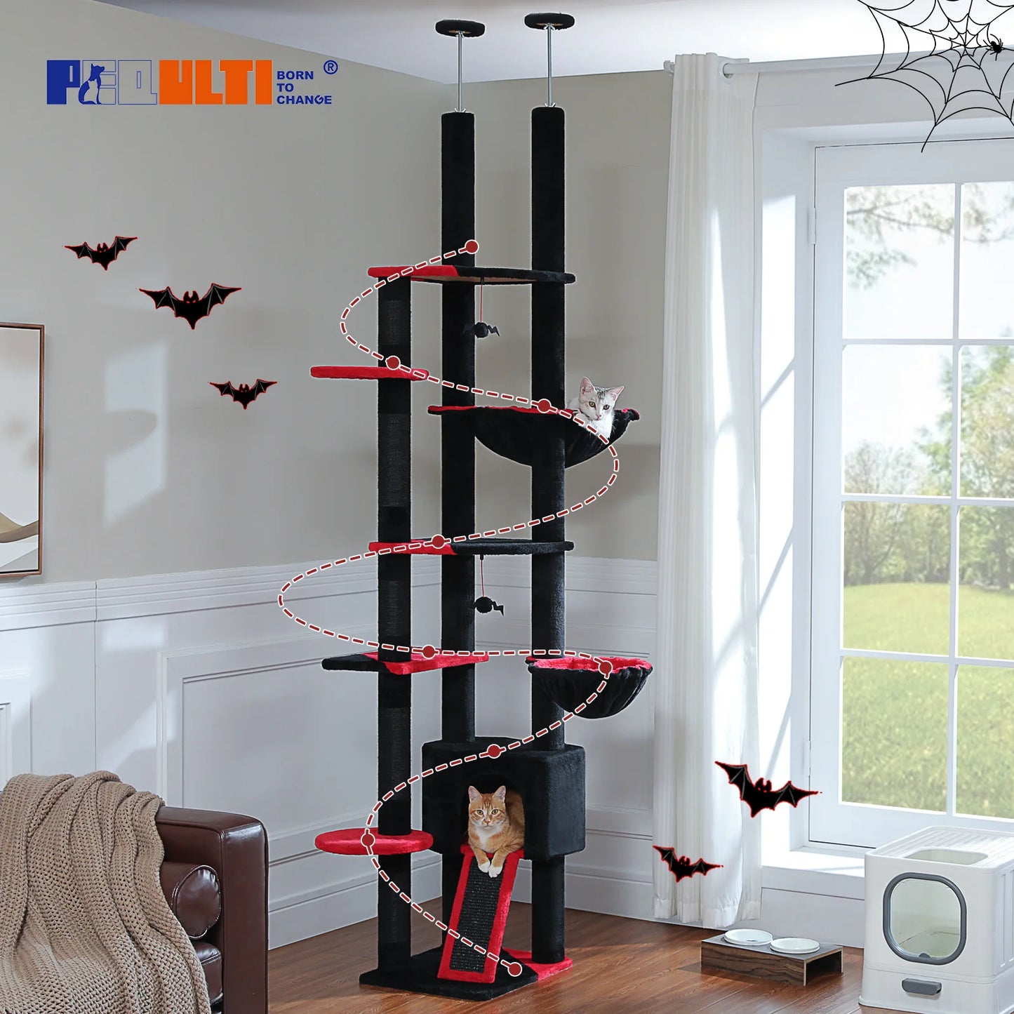 PAWZ Road Adjustable Height Floor To Ceiling Cat Tower