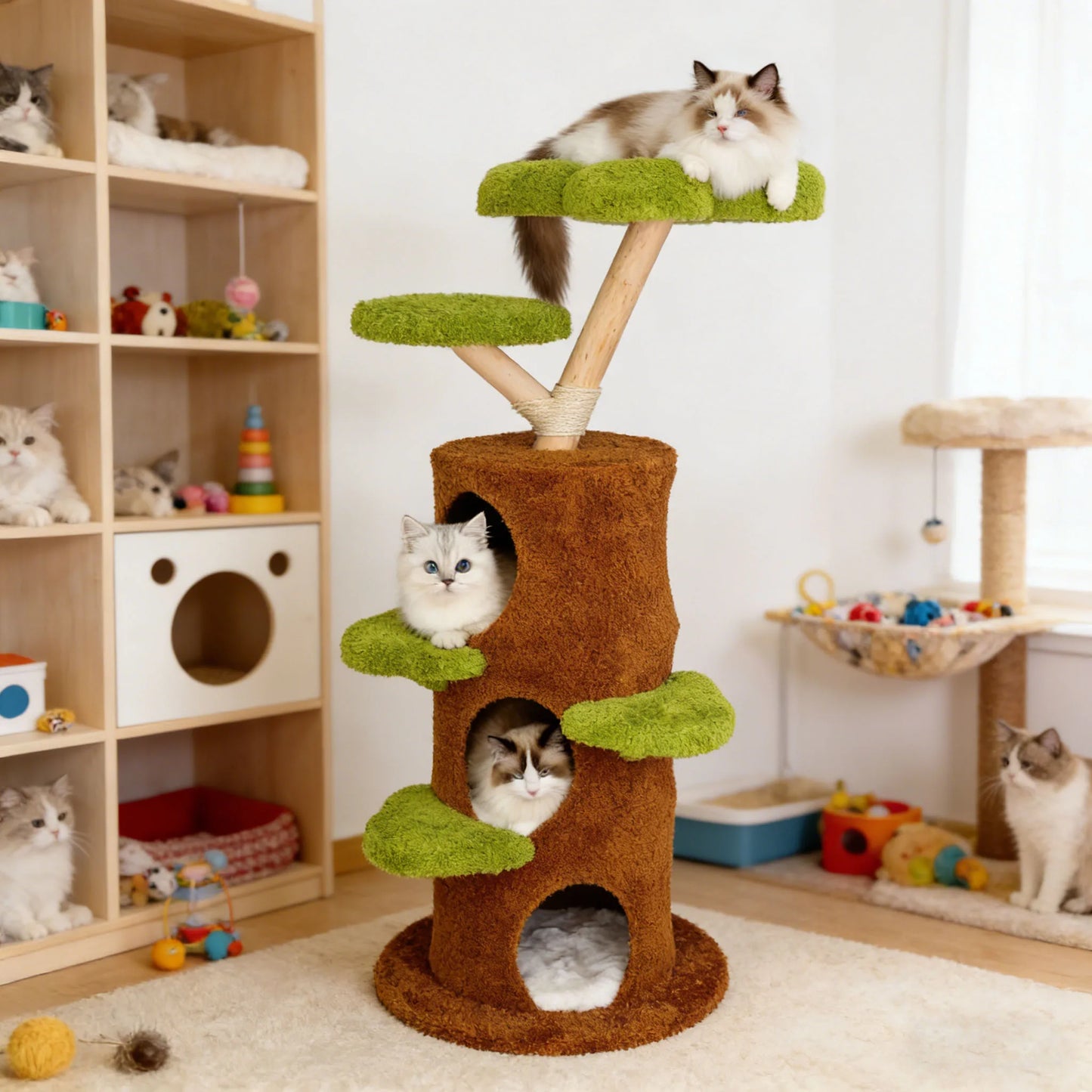 Bingopaw Multi Level Cat Climbing Tree With Sisal Scratching Post