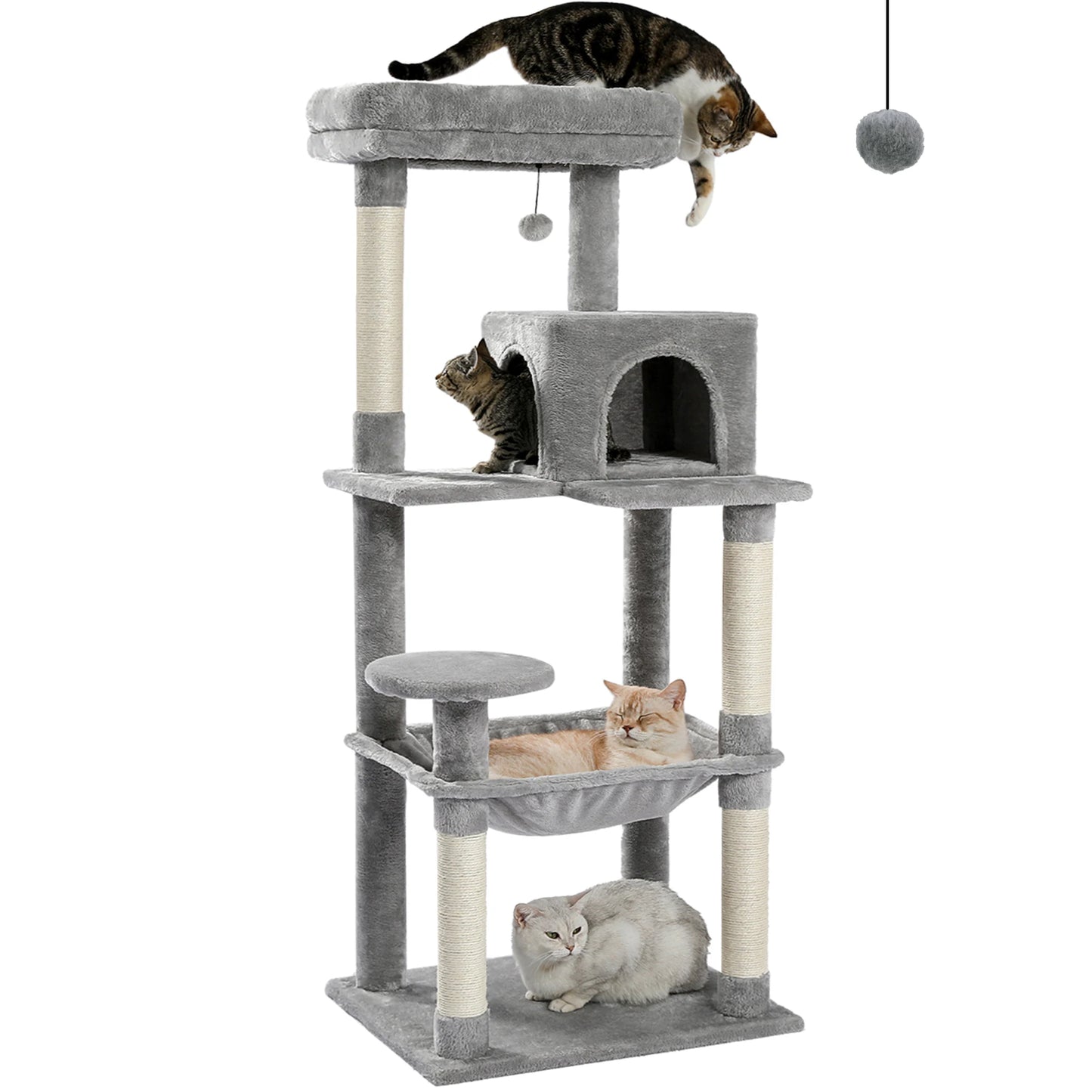 PAWZ Road Indoor Cat Tower With Sisal Posts And Hammock