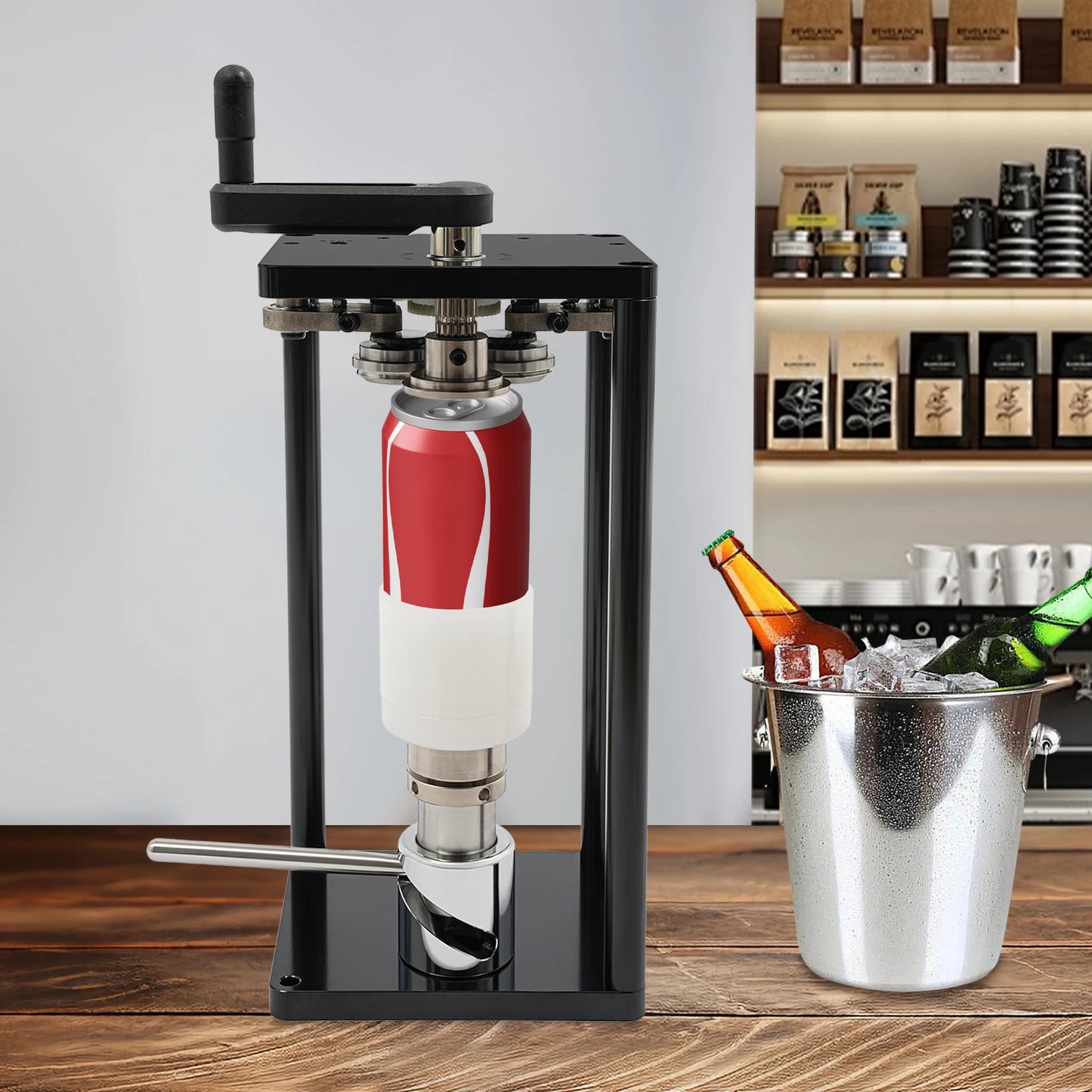 Manual Can Sealer, 10 Pcs/min Aluminum Can Seamer, Stainless Steel Can Sealing Machine For Sealing PET & Aluminum Cans