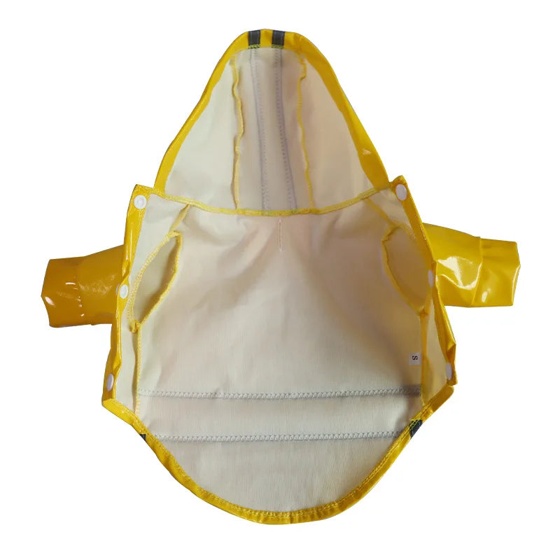 Reflective PU Hooded Pet Rain Jacket For Dogs And Cats