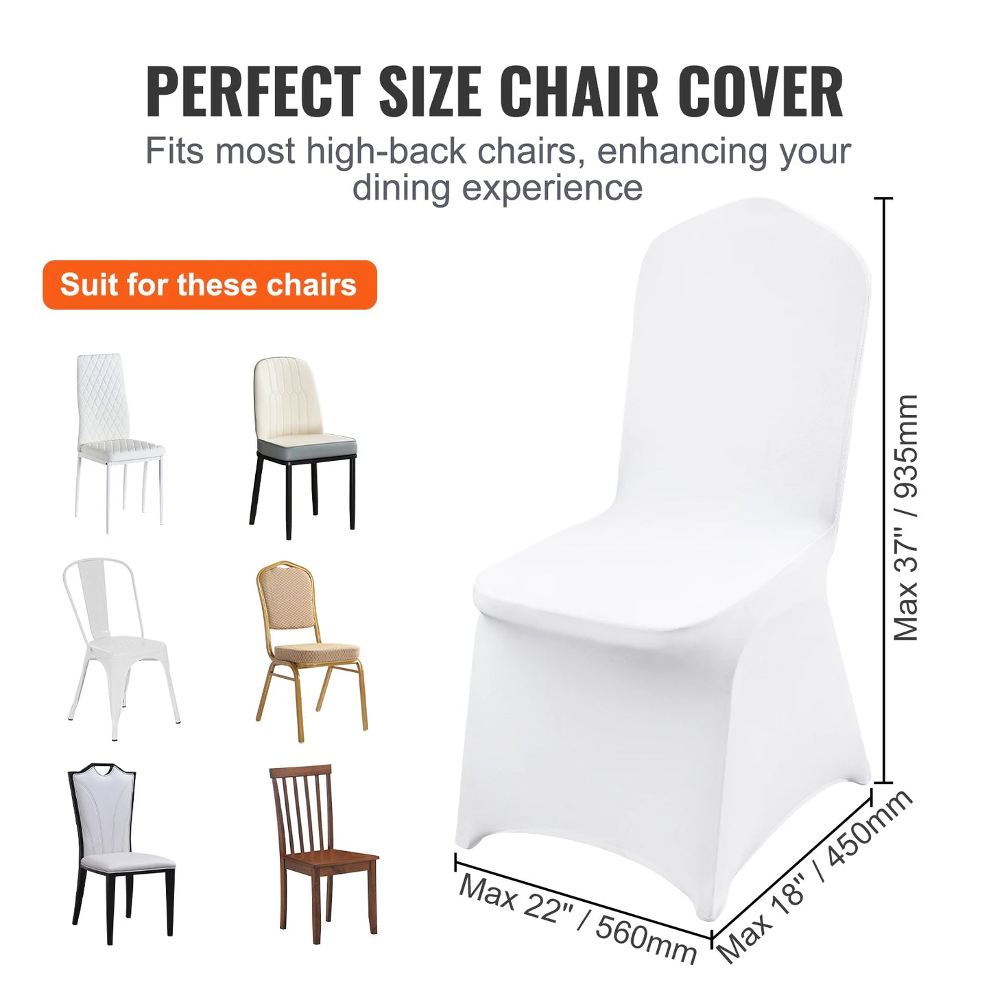 SucceBuy Protective Spandex Wedding Chair Seat Covers