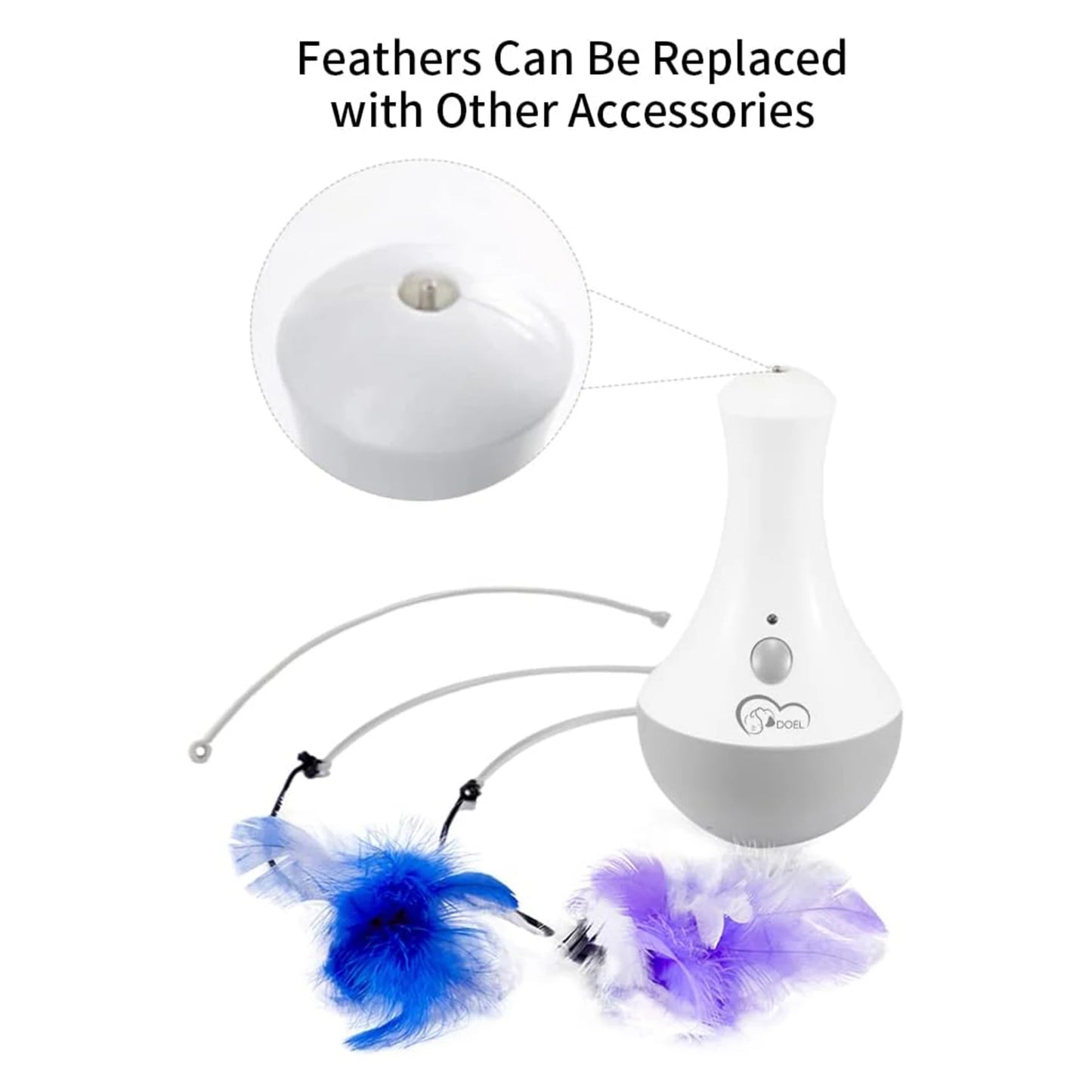 Cat Interactive Feather Toy Teaser For Indoor Play Automatic Motion